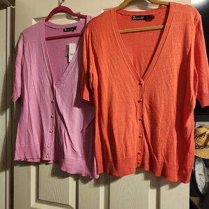 Zara Women Sweaters - Pink and Orange Cardigans